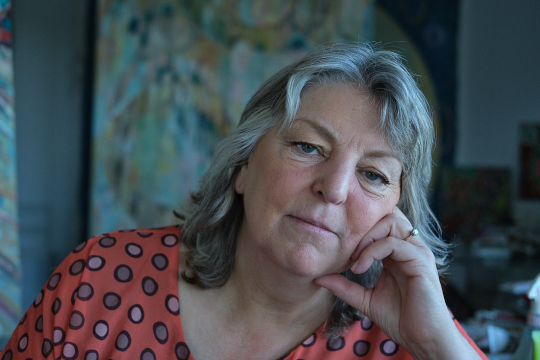 Portrait of Joy Mackey in her studio